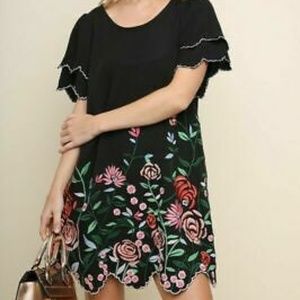 Embroidered Floral Dress NWT